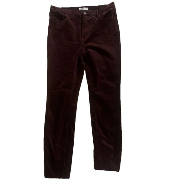 LOFT Women’s Corduroy Skinny Pants Maroon High Waist Size 10 / 30 - Picture 1 of 4